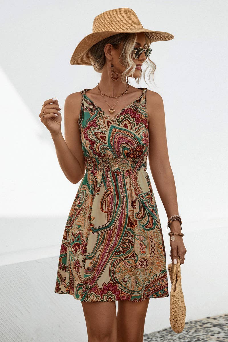SUMMER COMFORTABLE CASUAL V-NECK DRESS