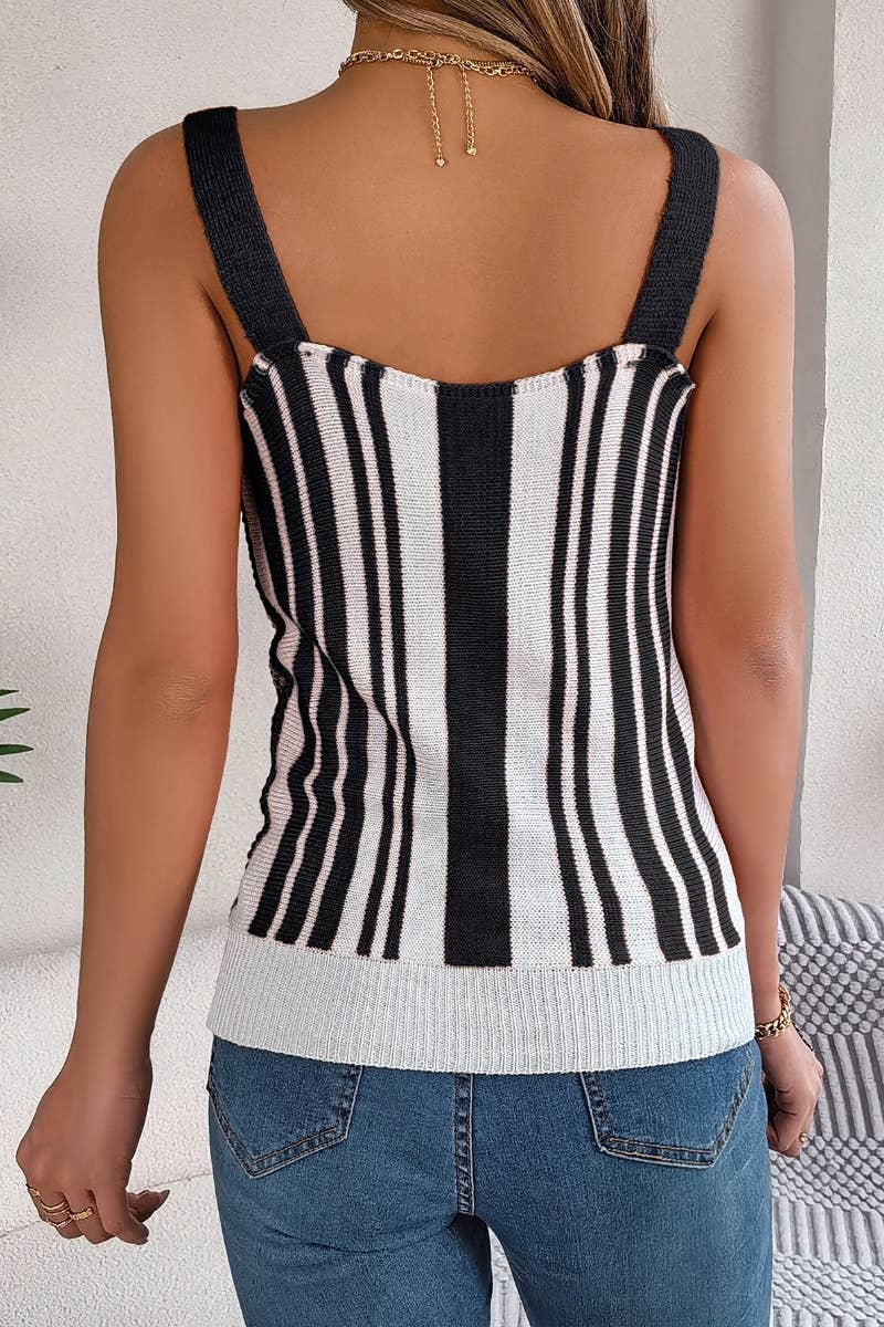 BROWN STRIPE TANK