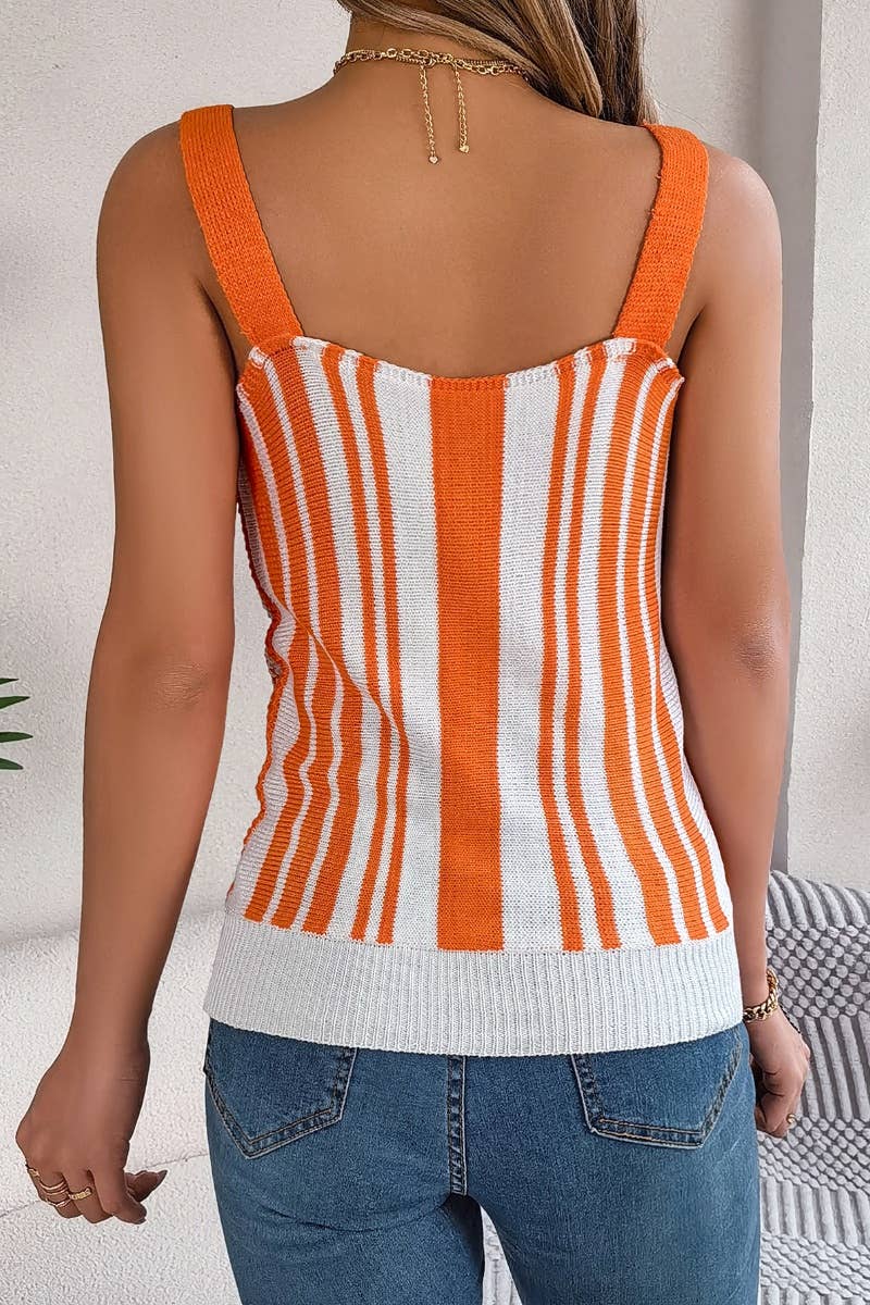 BROWN STRIPE TANK