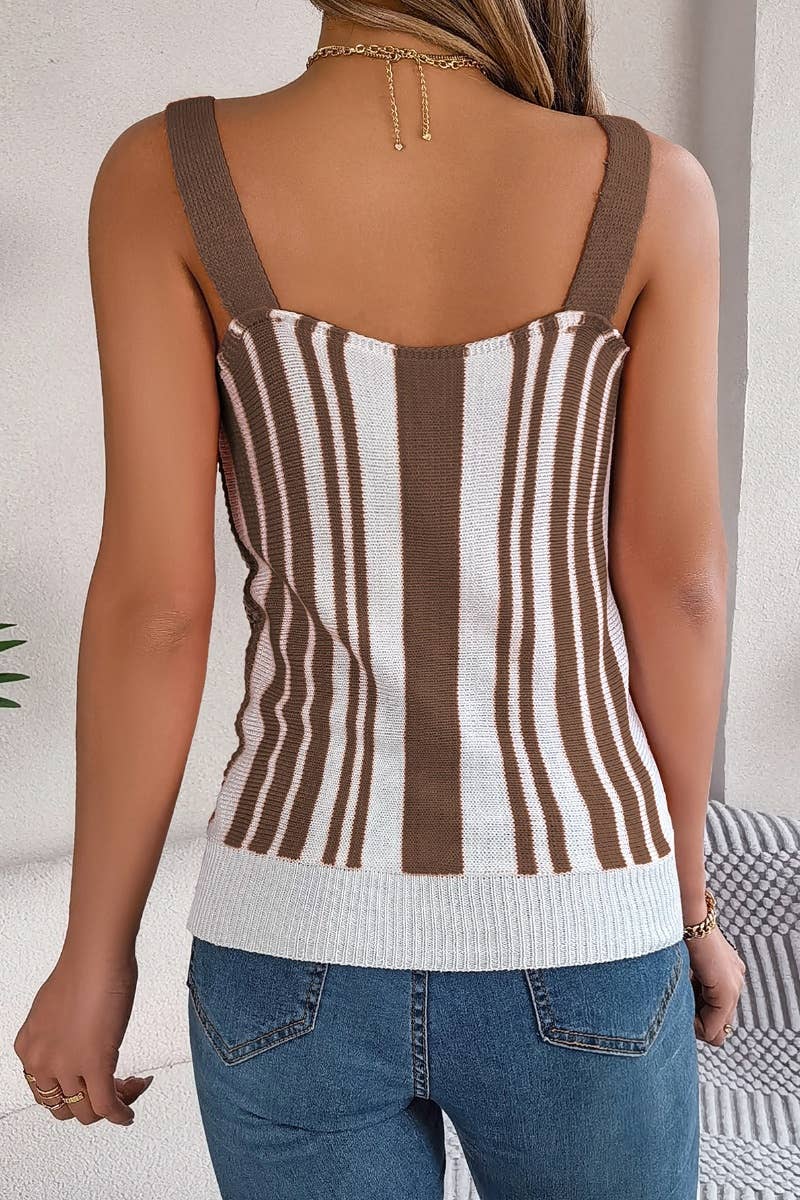 BROWN STRIPE TANK