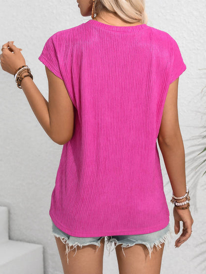 GREEN CREW NECK TOP